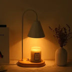 Candle Warmer Lamp with Dimmer – Wood Base & Metal Shade Candle Warmer for Jar Candles, Flameless, 2 Bulbs Included, 3 Colors