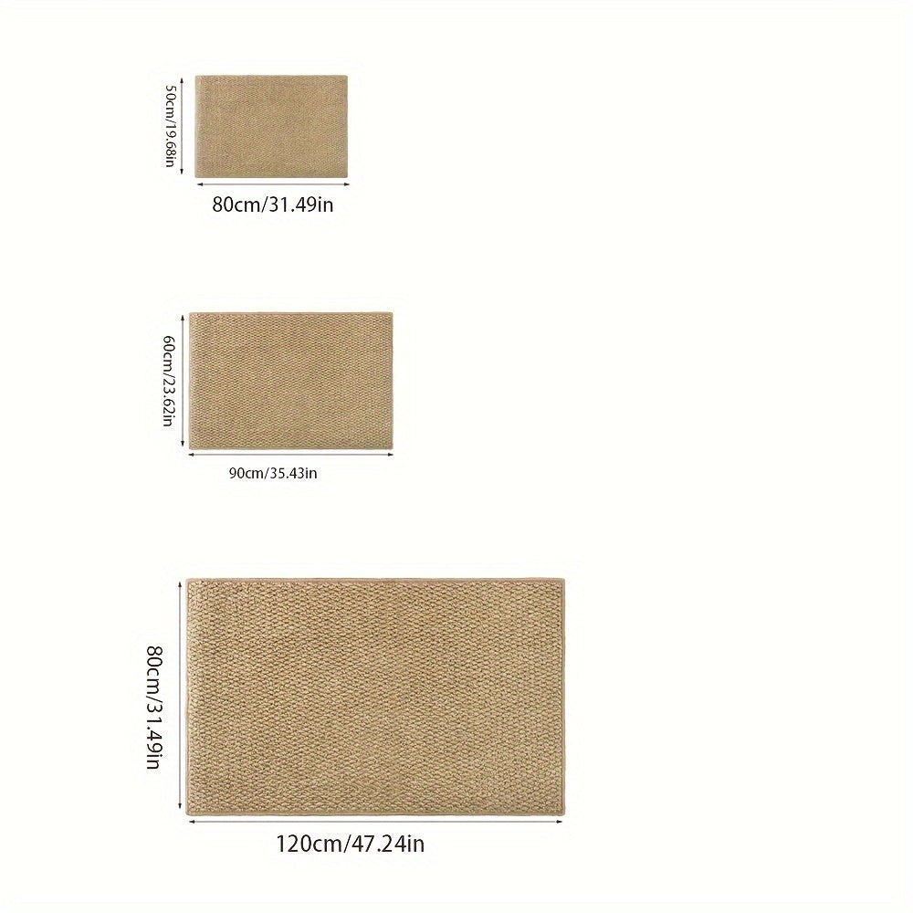 Absorbent Doormat for Indoor & Outdoor – Non-Slip Jute-Look Entry Rug, Machine Washable, 3 Sizes