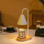 Candle Warmer Lamp with Dimmer – Wood Base & Metal Shade Candle Warmer for Jar Candles, Flameless, 2 Bulbs Included, 3 Colors
