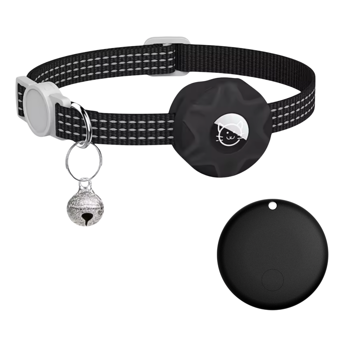 Smart Tracker Collar for Cats and Dogs – Pet Tracker for Android, Works with Google Find My Device, Reflective