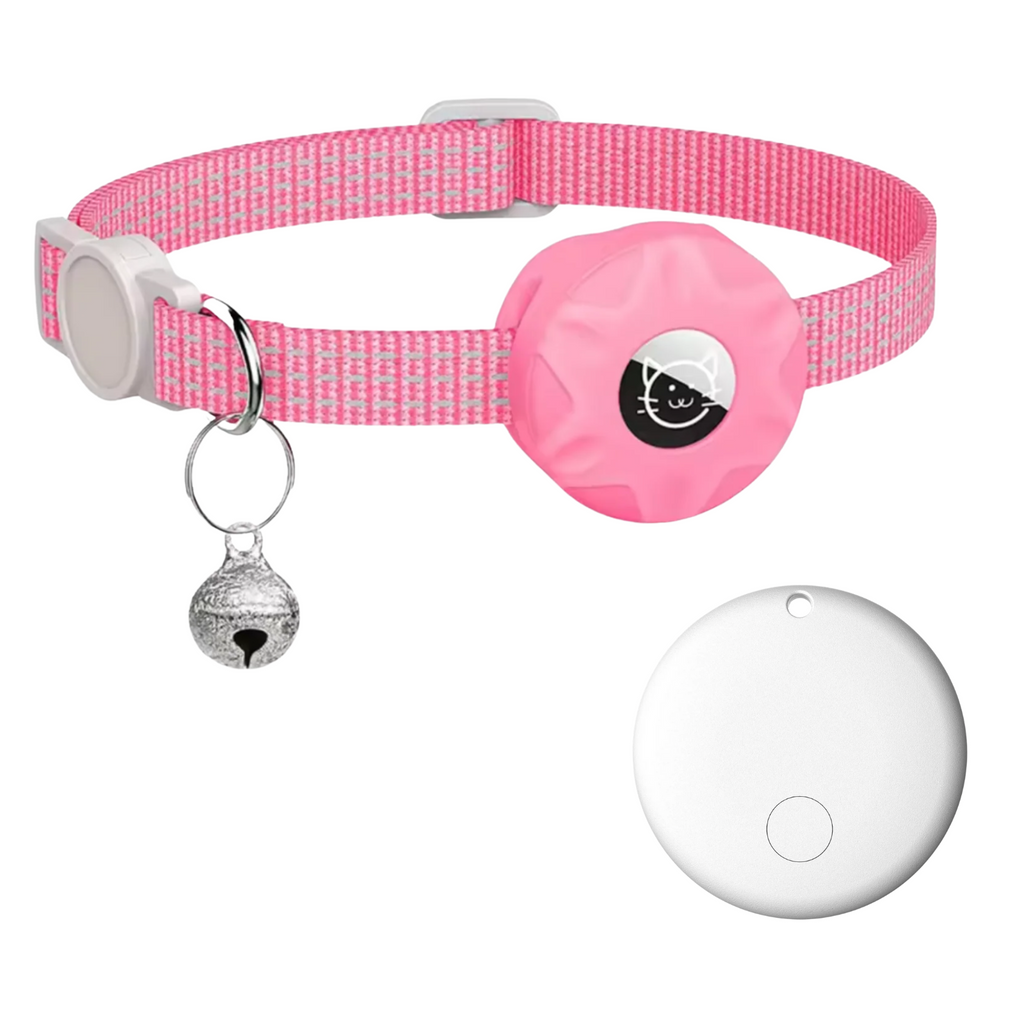 Smart Tracker Collar for Cats and Dogs – Pet Tracker for Android, Works with Google Find My Device, Reflective