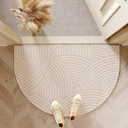 Half Round Striped Doormat – Non-Slip Velvet Front Door Mat for Indoor & Outdoor, 20 x 31 in, 6 Designs