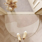 Half Round Striped Doormat – Non-Slip Velvet Front Door Mat for Indoor & Outdoor, 20 x 31 in, 6 Designs