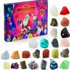 Gemstone Advent Calendar – 24 Natural Crystals & Stones for the Christmas Countdown, Rock Collection Gift, 2 Styles