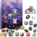 Gemstone Advent Calendar – 24 Natural Crystals & Stones for the Christmas Countdown, Rock Collection Gift, 2 Styles