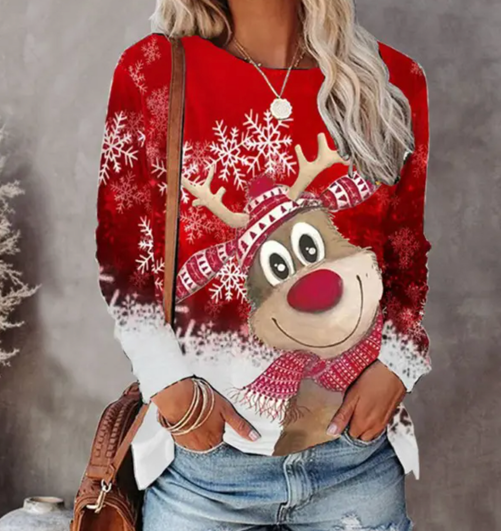 Women's Christmas Sweater – Holiday Pullover with Festive Pattern, 3 Colors, S–3XL – Amore