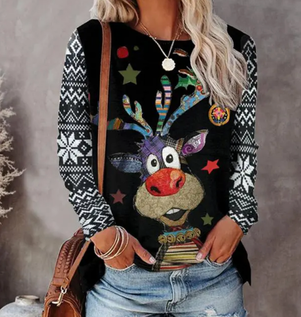 Women's Christmas Sweater – Holiday Pullover with Festive Pattern, 3 Colors, S–3XL – Amore