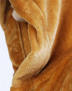 Men's Long Flannel Robe with Hood – Warm Extra-Long Hooded Bathrobe with Belt, Absorbent, Black or Brown – Hommes