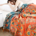 Soft Throw Blanket with Timeless Design – Lightweight Couch Throw & Bedspread, Orange or Yellow, 3 Sizes