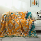 Soft Throw Blanket with Timeless Design – Lightweight Couch Throw & Bedspread, Orange or Yellow, 3 Sizes