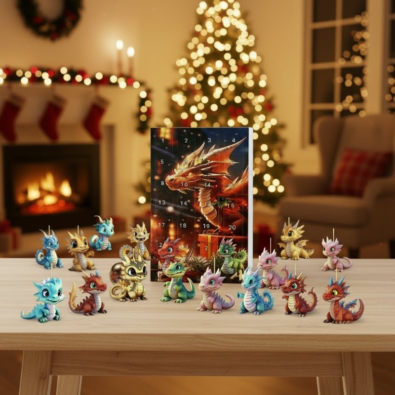 24-Day Dragon Advent Calendar with Cute Pendants