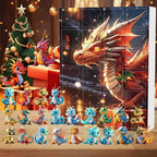 Dragon Advent Calendar – 24 Cute Cartoon Dragon Keychain Pendants, Christmas Countdown for Kids 6+ & Collectors