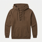 Men's Lace Up Hoodie – Hooded Sweatshirt with Lace-Up Neckline & Kangaroo Pocket, 6 Colors, S–3XL – Mane