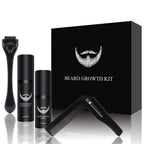 Beard Care Kit with 540 Derma Roller, Natural Beard Serum, Cleaning Spray & Comb – Men's Grooming Set
