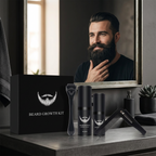 Beard Care Kit with 540 Derma Roller, Natural Beard Serum, Cleaning Spray & Comb – Men's Grooming Set
