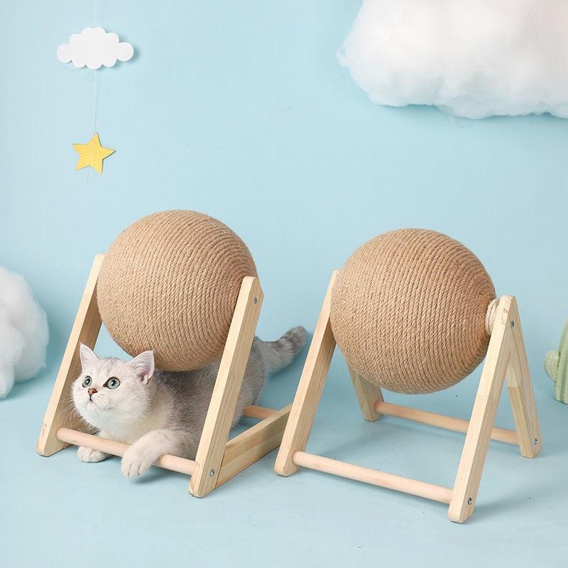 Cat Scratcher Toy with Ball Track – Interactive Cat Scratch Pad with Spinning Ball, 4.7 in or 6.3 in