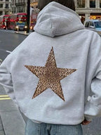 Flōre Women's Hoodie | Leopard Star Back Motif & Clean Finish