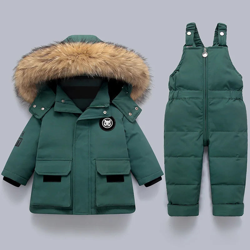 Kids Snowsuit 2 Piece – Quilted Winter Set with Hooded Jacket & Snow Pants, 6 Colors, 2T-5T – Hermosa