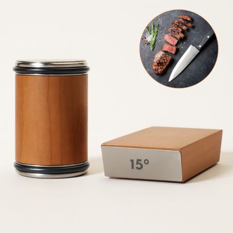 Manual Rolling Knife Sharpener – Compact Roller Sharpener with Fixed Angle & Stable Base for Kitchen Knives
