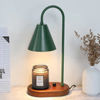 Candle Warmer Lamp with Dimmer – Wood Base & Metal Shade Candle Warmer for Jar Candles, Flameless, 2 Bulbs Included, 3 Colors