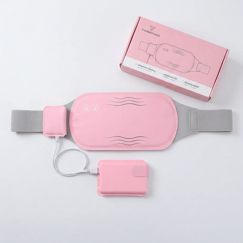 Electric Belly Warmer – Rechargeable Heating Pad with Vibration & 3 Heat Settings, Cordless Wearable Warmth