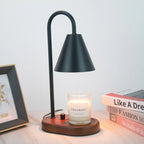 Candle Warmer Lamp with Dimmer – Wood Base & Metal Shade Candle Warmer for Jar Candles, Flameless, 2 Bulbs Included, 3 Colors