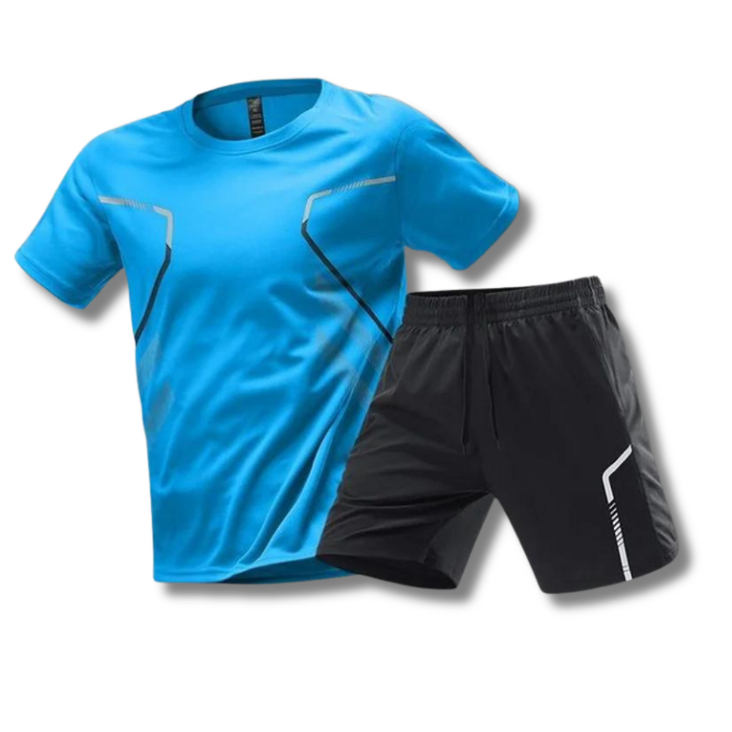 Men's Athletic Set – Breathable T-Shirt & Shorts Workout Outfit, Quick Dry, 6 Colors, M–5XL – Hommes