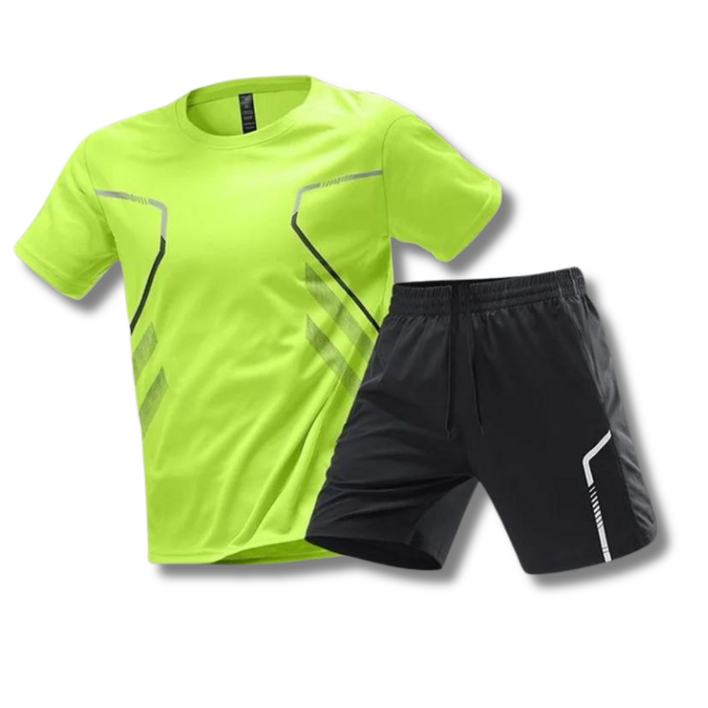 Men's Athletic Set – Breathable T-Shirt & Shorts Workout Outfit, Quick Dry, 6 Colors, M–5XL – Hommes