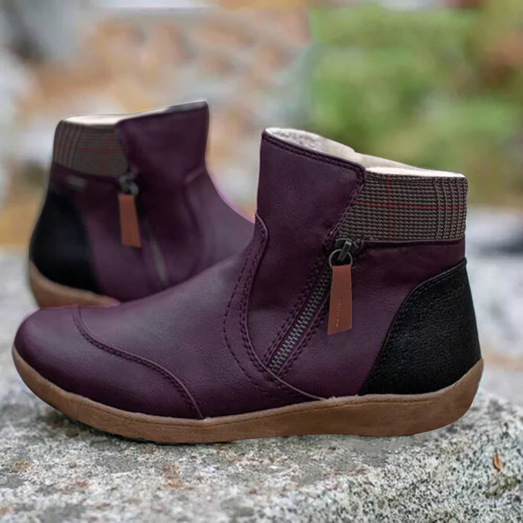 Women's Water-Repellent Ankle Boots – Booties with Side Zip & Non-Slip Tread, 5 Colors, EU 34–44 – Luna