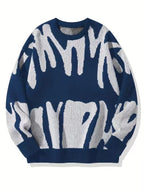 Men's Crew Neck Sweatshirt – Warm Pullover with Modern Pattern, 6 Colors, S–2XL – Calico