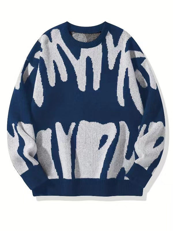 Men's Crew Neck Sweatshirt – Warm Pullover with Modern Pattern, 6 Colors, S–2XL – Calico