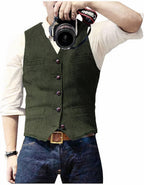 Men's Suit Vest - Button Front Dress Waistcoat
