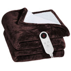 Electric Heated Flannel Blanket 59 x 50 in – 6 Heat Settings, 1–8 Hour Timer, Overheat Protection, Machine Washable
