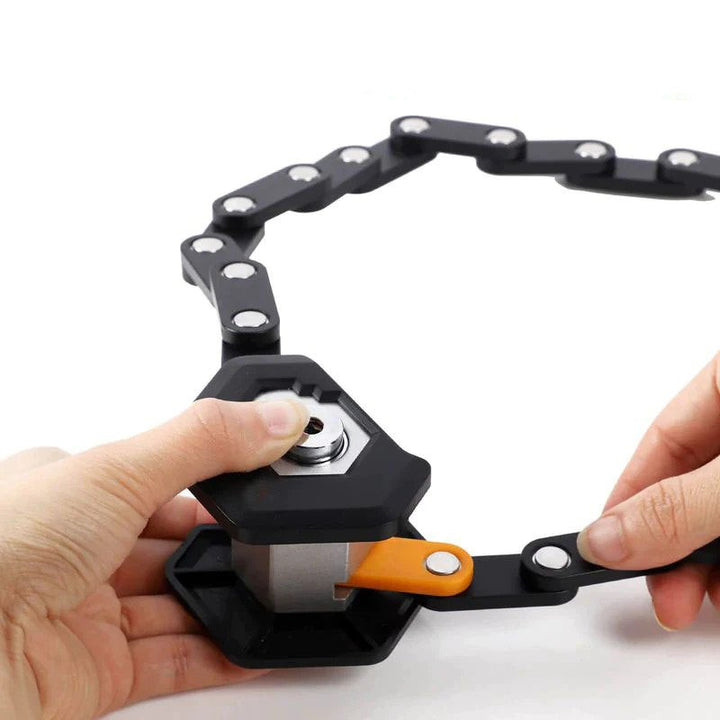 Folding Bike Lock – Compact Bicycle Lock with Chain-Link Design, 30.7 in, Protective Coating, for Bike & E-Bike
