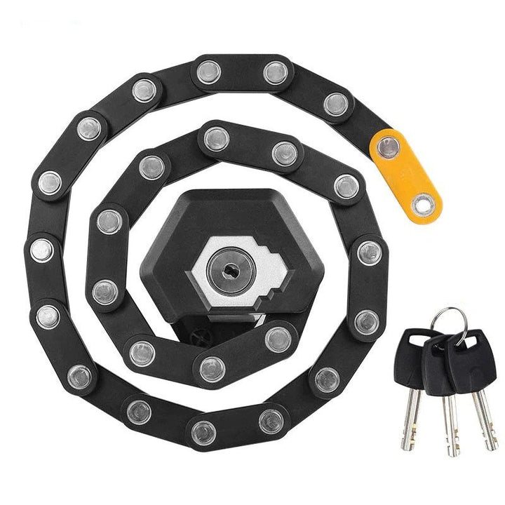 Folding Bike Lock – Compact Bicycle Lock with Chain-Link Design, 30.7 in, Protective Coating, for Bike & E-Bike