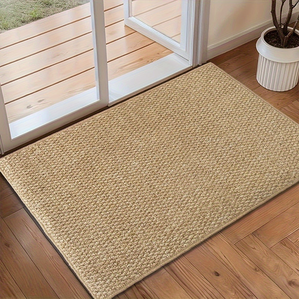 Absorbent Doormat for Indoor & Outdoor – Non-Slip Jute-Look Entry Rug, Machine Washable, 3 Sizes