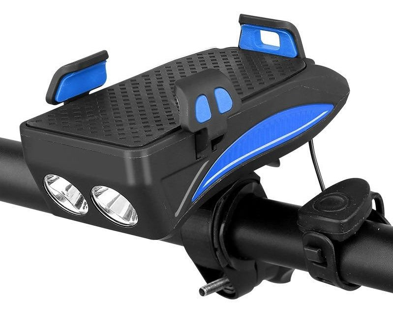 4-in-1 Bike Gadget – Bike Phone Holder with Power Bank, LED Bike Light and Horn, 4000 mAh, 4 Colors