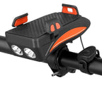4-in-1 Bike Gadget – Bike Phone Holder with Power Bank, LED Bike Light and Horn, 4000 mAh, 4 Colors