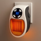 Plug-In Space Heater 350W – Mini Ceramic Wall Outlet Heater with Thermostat, 1-12 Hour Timer & LED Display, Bathroom & Office