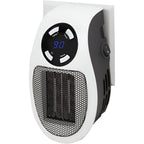 Plug-In Space Heater 350W – Mini Ceramic Wall Outlet Heater with Thermostat, 1-12 Hour Timer & LED Display, Bathroom & Office