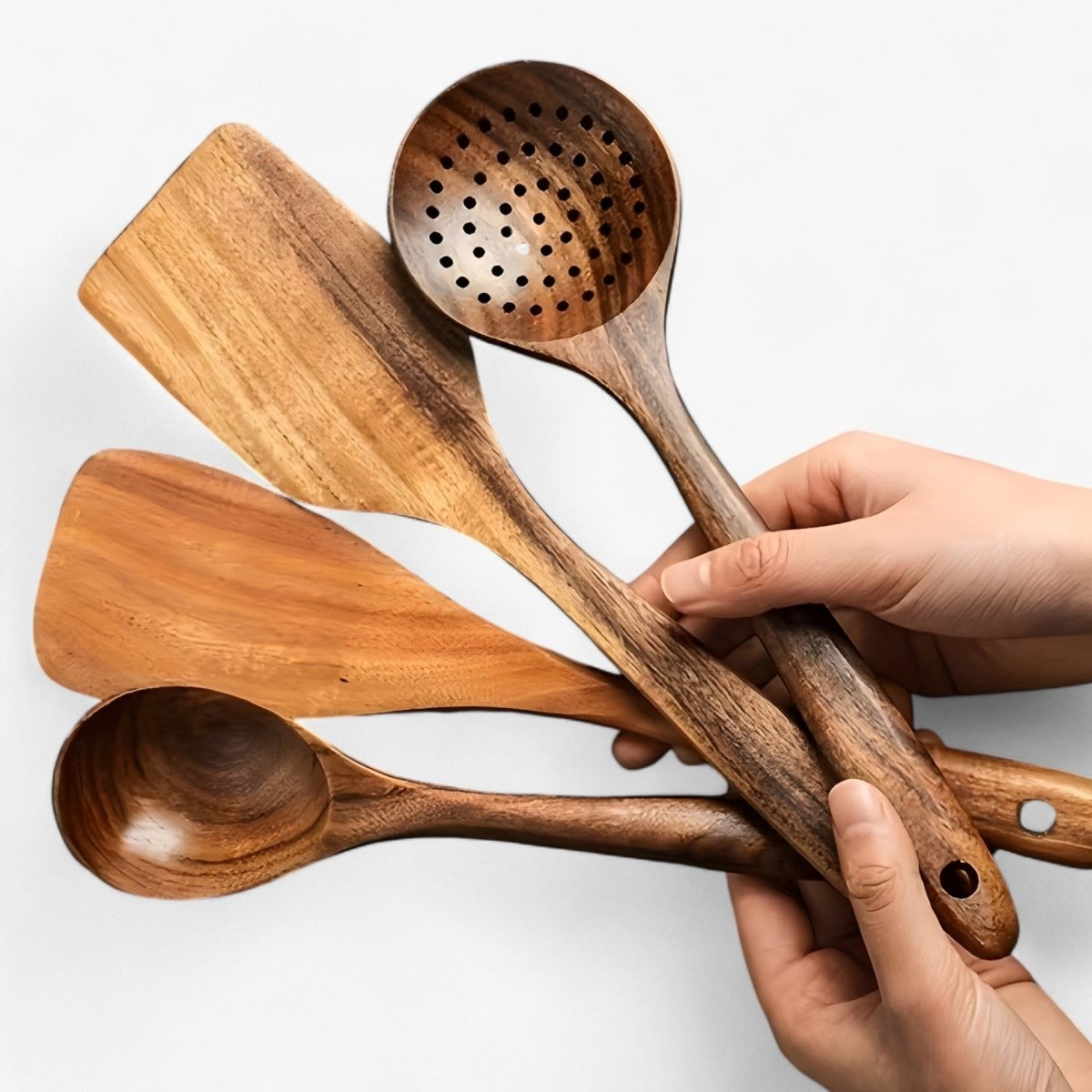 11-Piece Heat-Resistant Wooden Kitchen Set – Wooden Spoons & Cooking Utensils for Nonstick Cookware – WoodChef - Nalani - Fashion Clothing and Decor