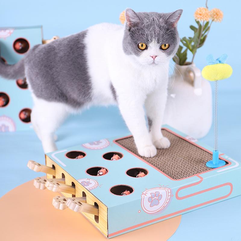 3-in-1 Interactive Cat Toy with Scratcher – Compact Cat Activity Center & Scratch Pad, 14 x 10 x 2.4 in - Nalani - Fashion Clothing and Decor