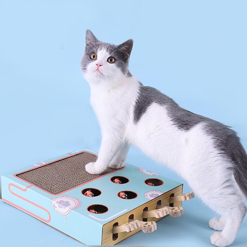 3-in-1 Interactive Cat Toy with Scratcher – Compact Cat Activity Center & Scratch Pad, 14 x 10 x 2.4 in - Nalani - Fashion Clothing and Decor