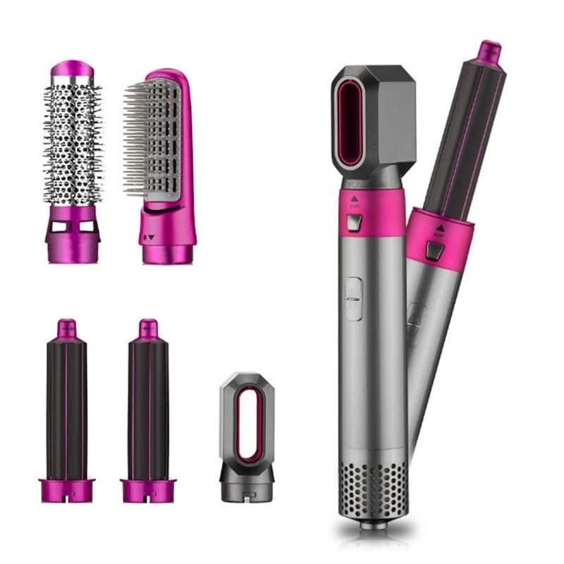 5-in-1 Air Styler – Hair Dryer Brush & Multi-Styler with Auto Curling Barrels, Smoothing & Volumizing Brushes, Heat Sensor - Nalani - Fashion Clothing and Decor
