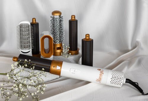 7-in-1 Hair Dryer Brush & Air Styler – 1000W Ionic Multistyler with Curling, Straightening, Diffuser & Volumizer Attachments – Lyra - Nalani - Fashion Clothing and Decor