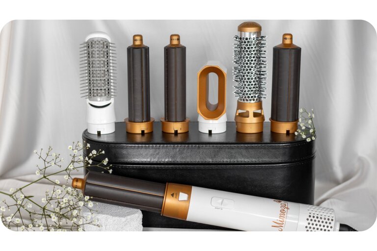 7-in-1 Hair Dryer Brush & Air Styler – 1000W Ionic Multistyler with Curling, Straightening, Diffuser & Volumizer Attachments – Lyra - Nalani - Fashion Clothing and Decor