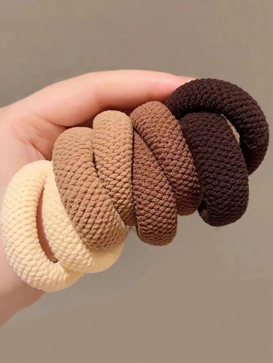 Amore | 5/10 Pack High Elasticity Thickened Hair Scrunchies - Damage-Free No-Crease Soft Cotton Ponytail Holders & Versatile Hair Ties (Mixed Colors) - Nalani - Fashion Clothing and Decor