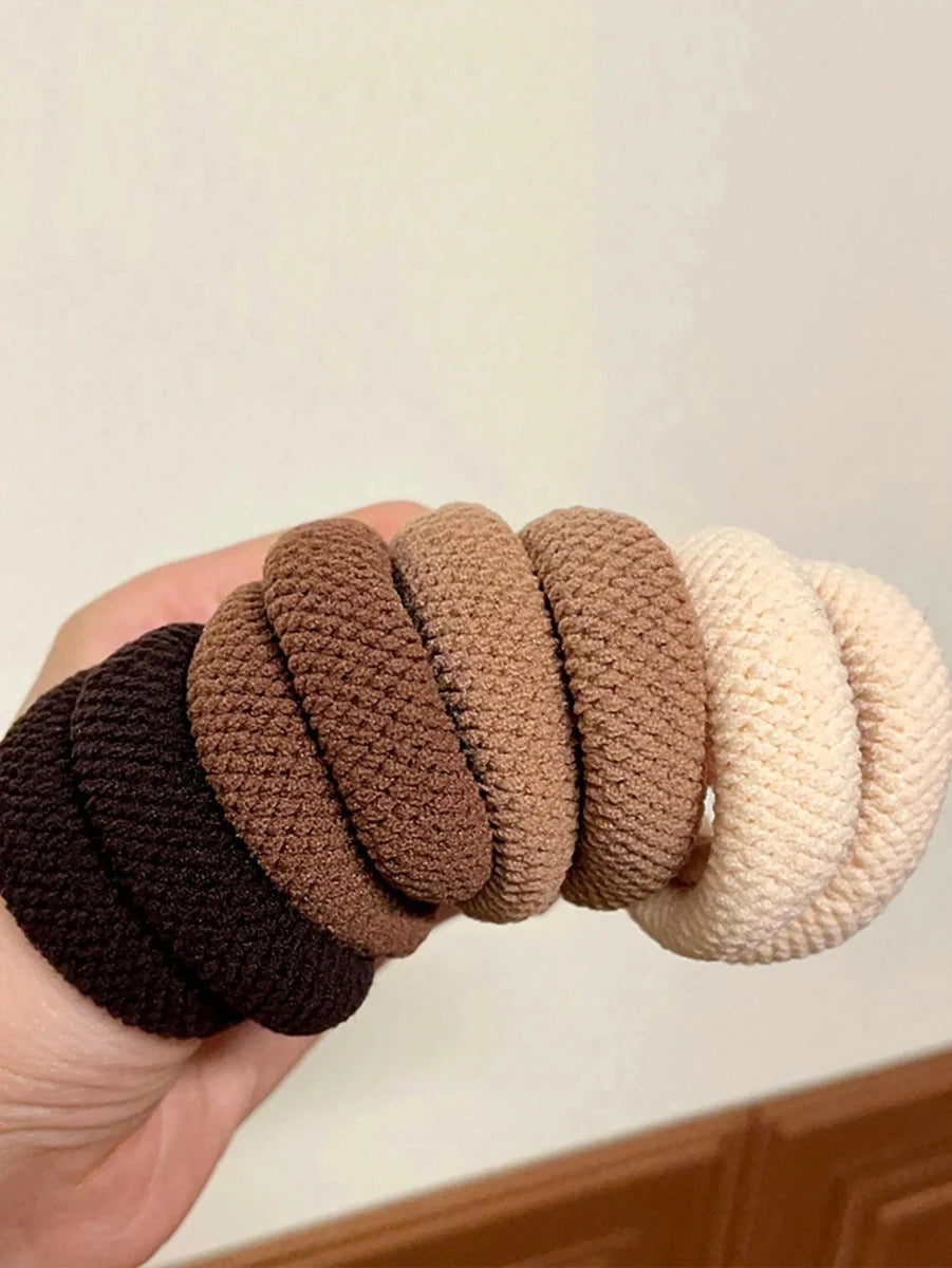 Amore | 5/10 Pack High Elasticity Thickened Hair Scrunchies - Damage-Free No-Crease Soft Cotton Ponytail Holders & Versatile Hair Ties (Mixed Colors) - Nalani - Fashion Clothing and Decor