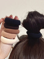 Amore | 5/10 Pack High Elasticity Thickened Hair Scrunchies - Damage-Free No-Crease Soft Cotton Ponytail Holders & Versatile Hair Ties (Mixed Colors) - Nalani - Fashion Clothing and Decor