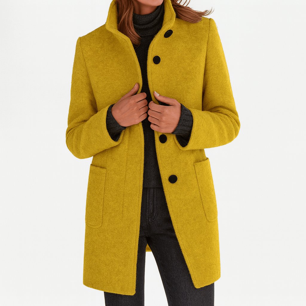 Amore | Women's Coat | Straight Cut Button Front - Nalani - Fashion Clothing and Decor